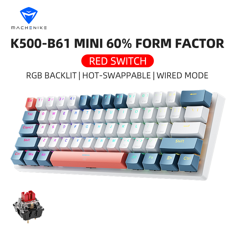 Gaming Keyboard Thocky - K500-B61 Machenike Mini clavier mécanique 60%