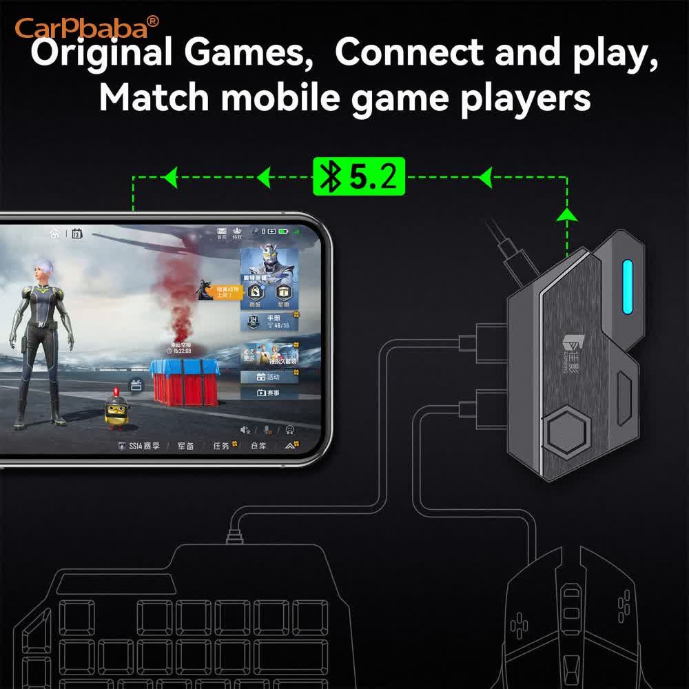 Gaming Keyboard Mouse And Headset Combo - Convertisseur de souris et clavier Mix