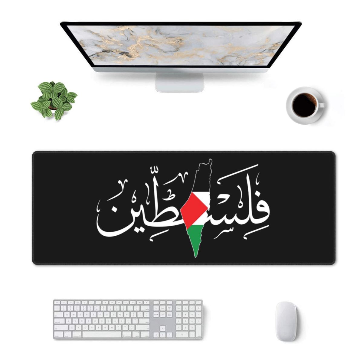 Gaming Keyboard Name - Grand tapis de souris avec calligraphie
