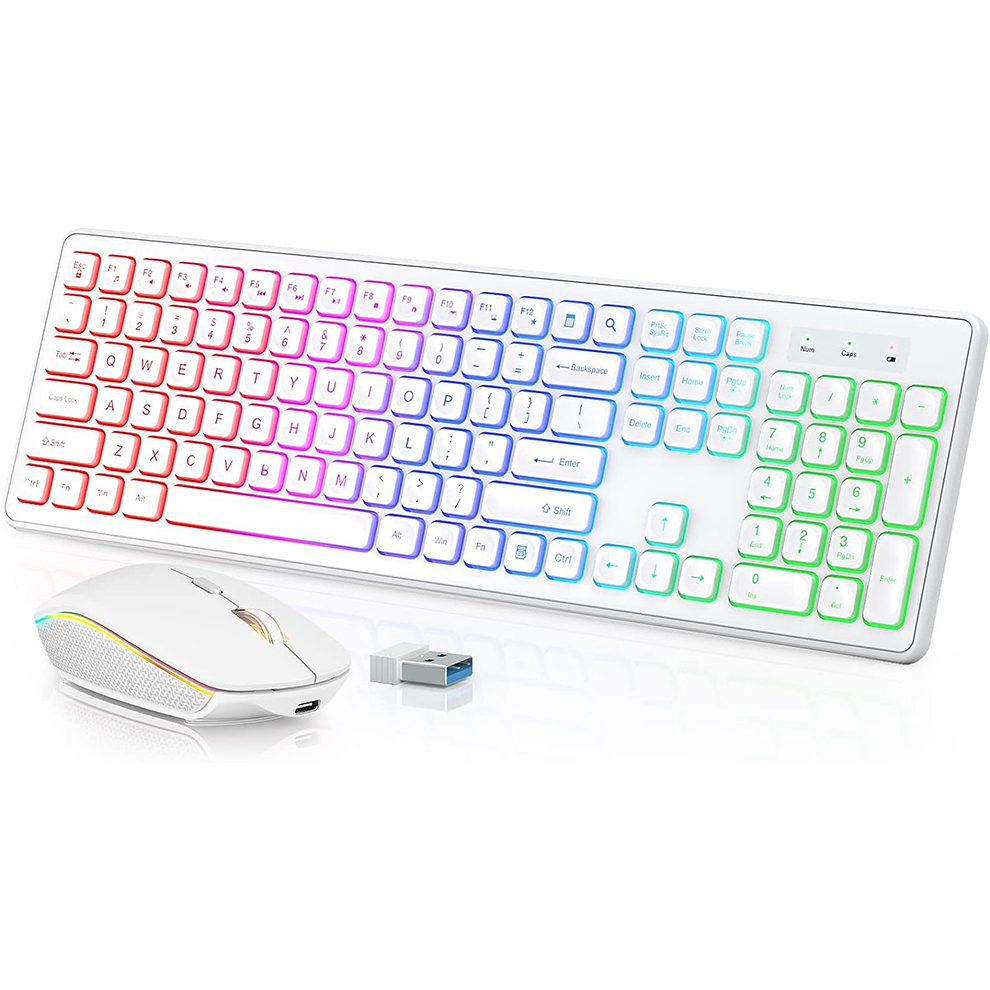 Gaming Keyboard Mouse And Headset Combo - Clavier et souris sans fil rétroéclairés,