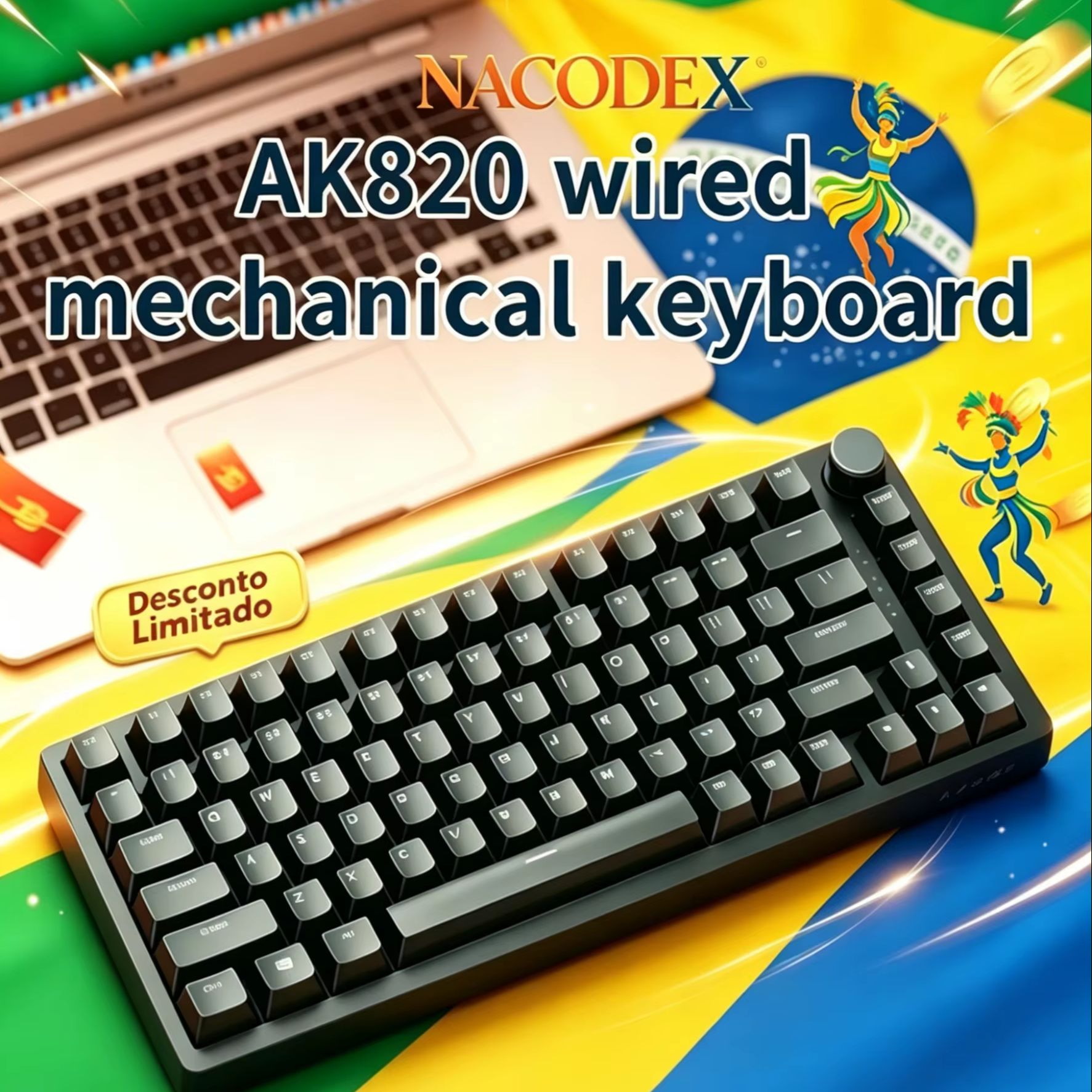 AJAZZ AK820 filaire avec bouto - Gaming Keyboard Thocky avis et prix