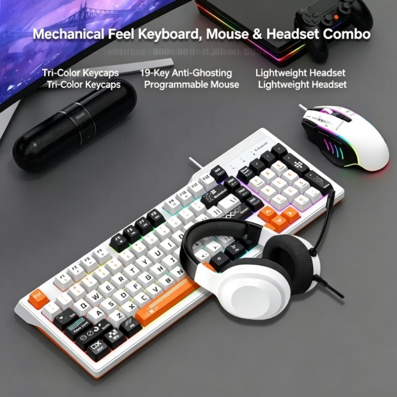 Ensemble de jeu K8pro 3 en 1 : - Gaming Keyboard Mouse And Headset Combo avis et prix