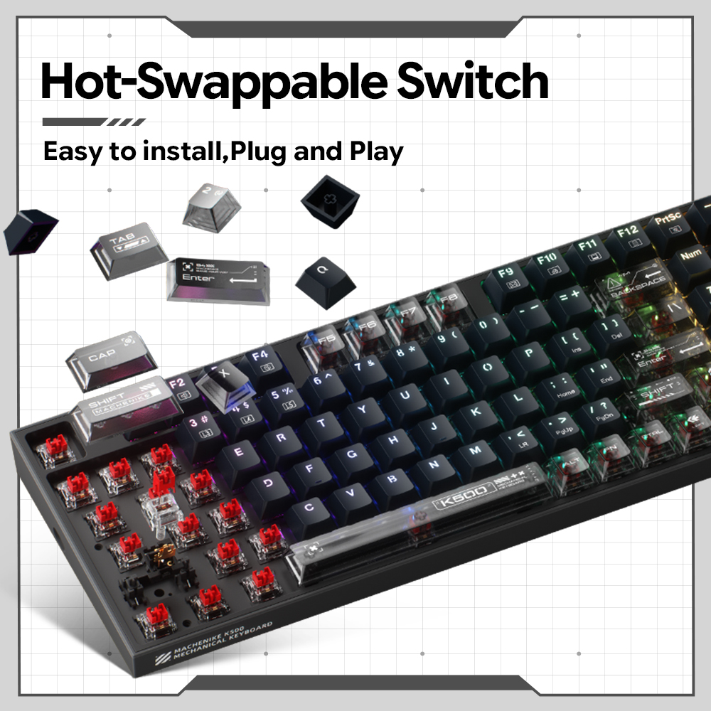 Clavier mécanique filaire Mach - Gaming Keyboard Hot Swappable avis et prix